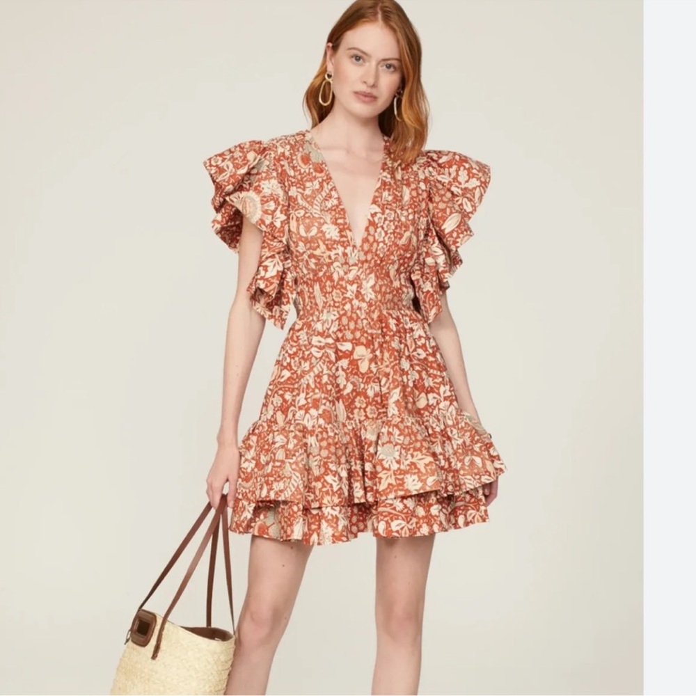 ULLA JOHNSON kiri dress in orange blossom Sz 6